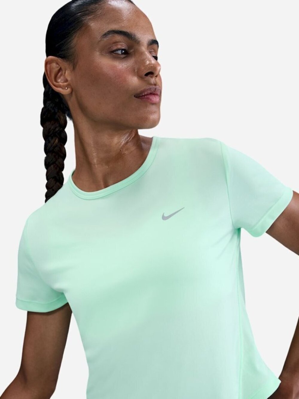 Nike Tempo Bright Green Dri-FIT Athletic Short Sleeve Running Workout Tee Shirt